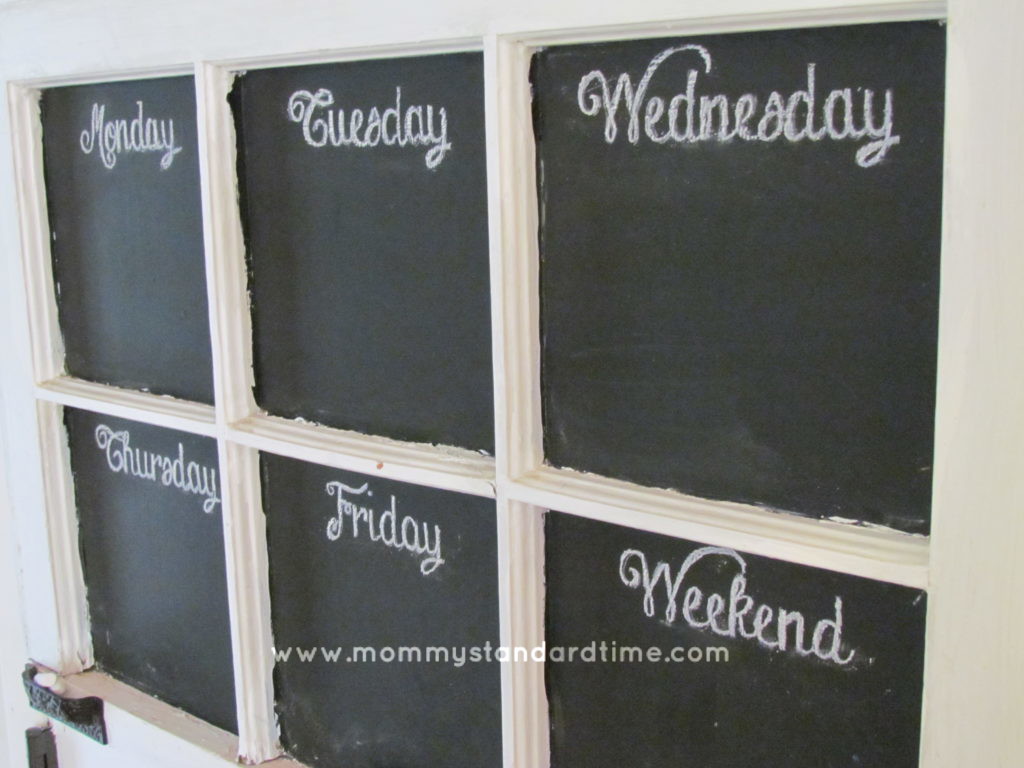 meal planning chalkboard